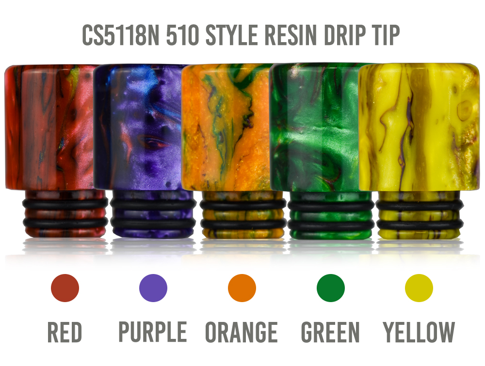 VAPJOY CS5118N 5 Color 510 Style Resin Drip Tip